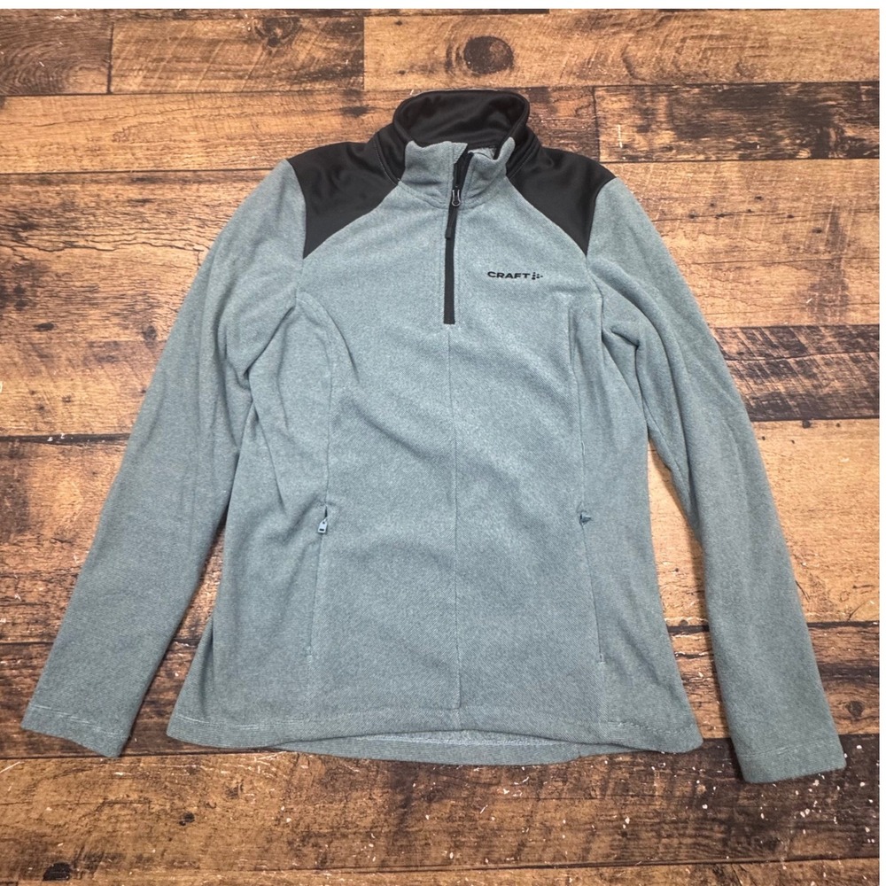 CRAFT Women‎ Fleece Quarter Zip Pullover Sweatshirt Gray Size M cycling base